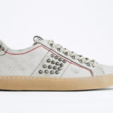 Women's ORIGINAL STUDLIGHT Low-top White Leather & Studs shown from the side showcasing an edgy style.