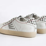 Women's ORIGINAL STUDLIGHT Low-top White Leather & Studs for a rock n' roll look, shown for the back.