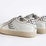 Women's ORIGINAL STUDLIGHT Low-top White Leather & Studs for a rock n' roll look, shown for the back.