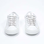 Men's Low-top PURE sneaker in White Leather displayed from the front on a white background.
