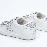  Women's Low-top STUDLIGHT in White Leather and Silver Studs sneakers, showcasing a sleek design and handcrafted details.